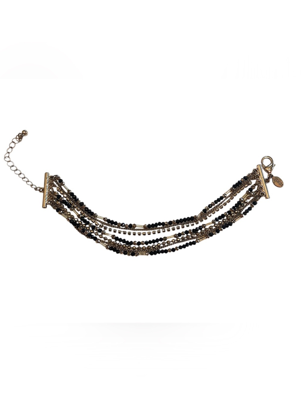 EXPRESS Black Gold Beaded Bracelet